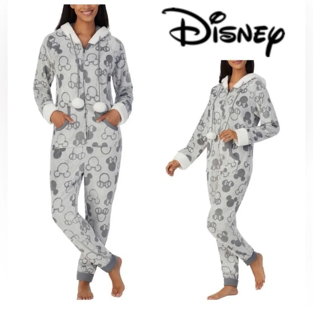 Mickey & Minnie one piece pajama SMALL - Picture 1 of 1